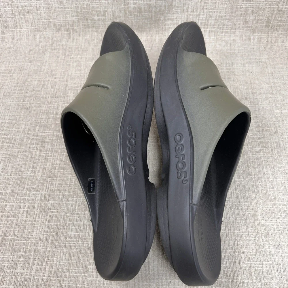 OOFOS OOahh Sport Recovery Slides Men 12 Women 14 Tactical Green Comfort Sporty
